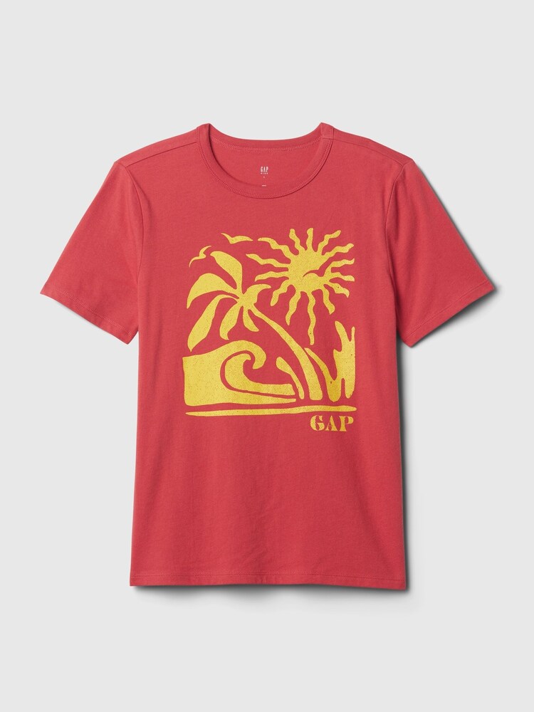 Gap Red/Yellow Logo Graphic Short Sleeve Crew Neck T-Shirt (4-13yrs) - Image 1 of 1 Gap Red/Yellow Logo Graphic Short Sleeve Crew Neck T-Shirt (4-13yrs) - Image 1 of 1