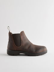 Marrón - Botas Chelsea con diseño impermeable de cuero - Imagen 1 de 6