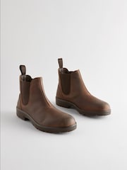Marrón - Botas Chelsea con diseño impermeable de cuero - Imagen 2 de 6