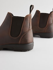 Marrón - Botas Chelsea con diseño impermeable de cuero - Imagen 3 de 6