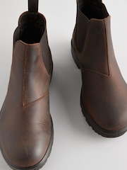 Marrón - Botas Chelsea con diseño impermeable de cuero - Imagen 4 de 6