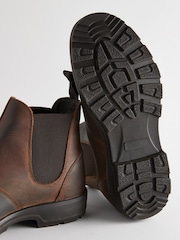 Marrón - Botas Chelsea con diseño impermeable de cuero - Imagen 5 de 6