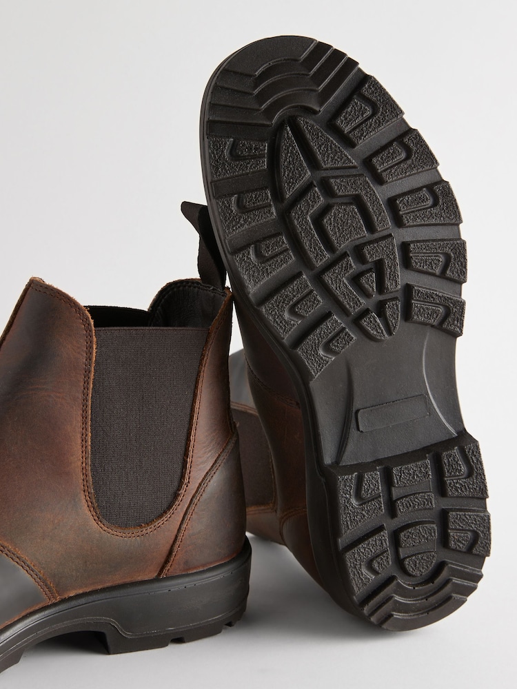 Brown Waterproof Leather Chelsea Boots - Image 5 of 6