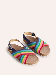 Boden Blue Rainbow Cross-Over Sandals - Image 2 of 3