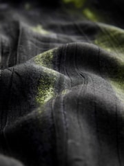 Green Abstract Blur Print Long Sleeve Batwing Midi Dress - Image 7 of 8
