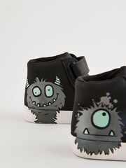 Black Monster Wide Fit (G) Warm Lined Touch Fastening Boots - Image 6 of 9