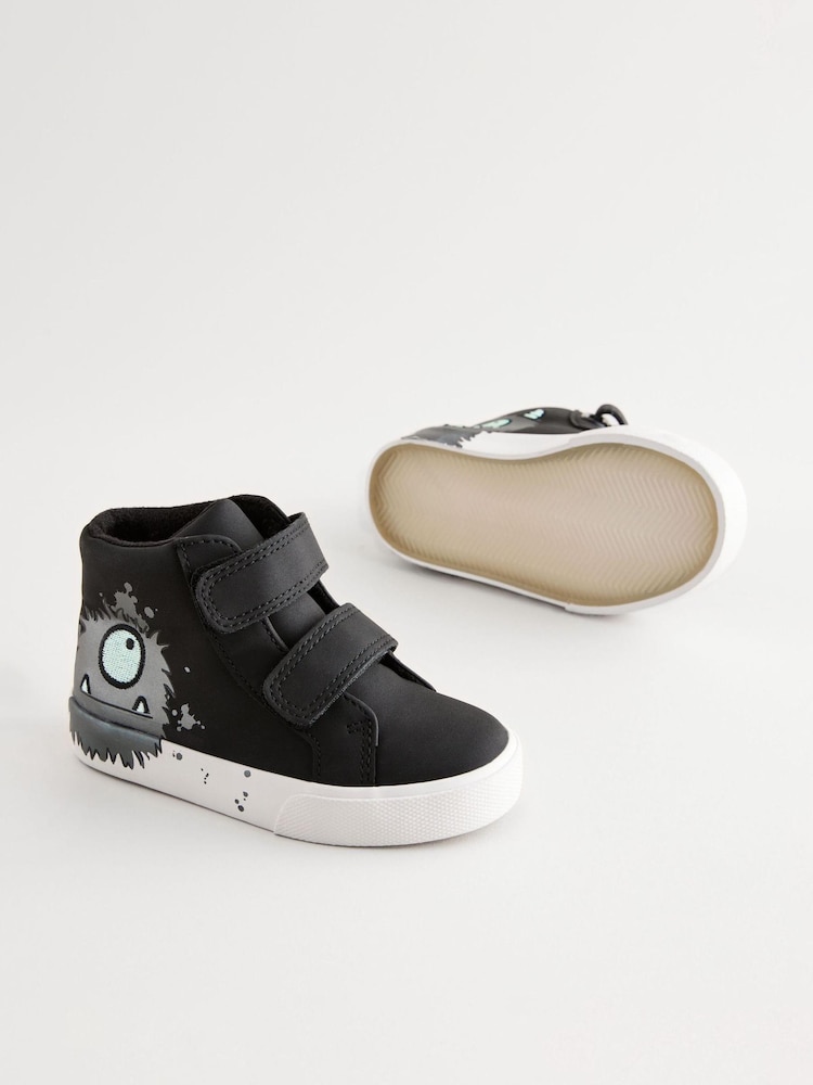 Black Monster Wide Fit (G) Warm Lined Touch Fastening Boots - Image 9 of 9