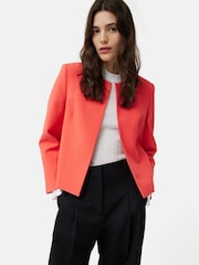 Jigsaw Pink Dark Modern Crepe Short Jacket - Image 1 of 6