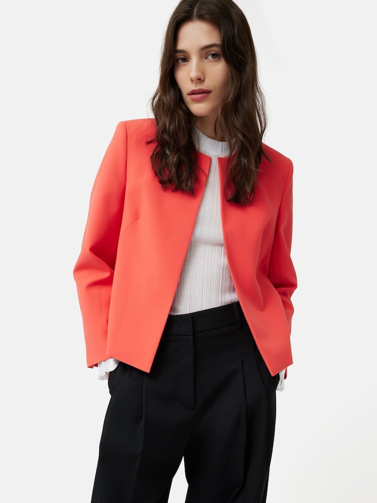 Jigsaw Pink Dark Modern Crepe Short Jacket - Image 1 of 6