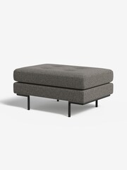 MADE.COM Basket Weave Dark Natural Harlow Footstool - Image 1 of 3