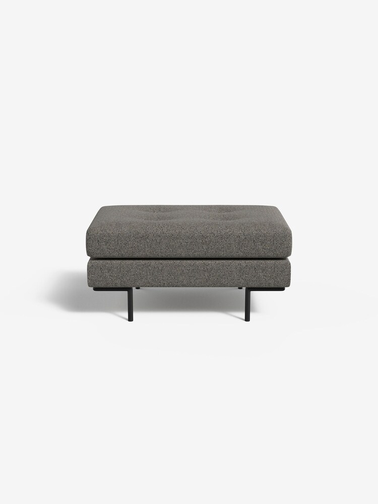 MADE.COM Basket Weave Dark Natural Harlow Footstool - Image 2 of 3