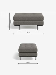 MADE.COM Basket Weave Dark Natural Harlow Footstool - Image 3 of 3