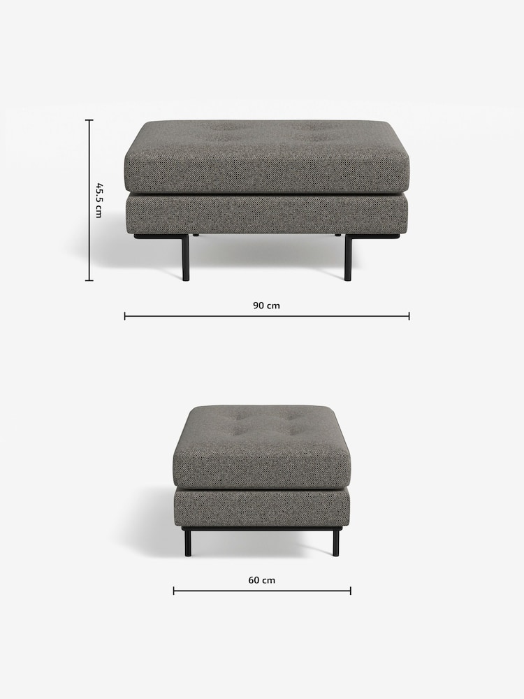 MADE.COM Basket Weave Dark Natural Harlow Footstool - Image 3 of 3