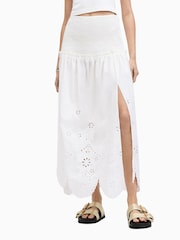 AllSaints White Alex Embroidered 100% Cotton Skirt - Image 2 of 6