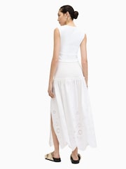 AllSaints White Alex Embroidered 100% Cotton Skirt - Image 5 of 6