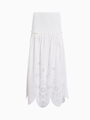 AllSaints White Alex Embroidered 100% Cotton Skirt - Image 6 of 6