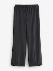 Charcoal Grey Drawstring Waist Tie Front Wide Leg Trousers - Image 5 of 7