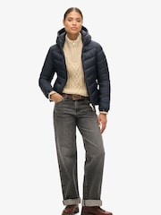 Superdry Blue Hooded Fuji Padded Jacket - Image 2 of 7