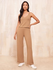 Friends Like These Camel Sleeveless Soft Jersey Co Ord Vest - Image 2 of 4