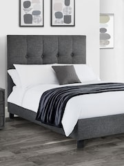 Julian Bowen Slate Linen Sorrento Upholstered Bed - Image 1 of 5