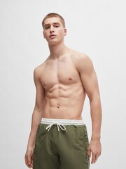 BOSS Green Contrast-logo Swim Shorts In Recycled Material - Image 1 of 4