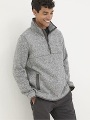 FatFace Haxby Grey Half Neck Sweatshirt - Image 1 of 6