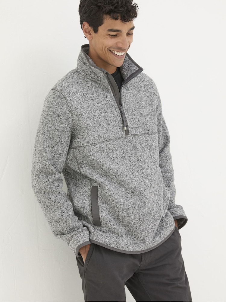 FatFace Haxby Grey Half Neck Sweatshirt - Image 1 of 6