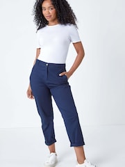 Roman Blue Cotton Blend Stretch Chino Trousers - Image 2 of 5