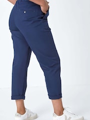Roman Blue Cotton Blend Stretch Chino Trousers - Image 3 of 5