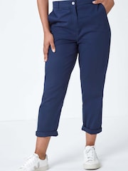 Roman Blue Cotton Blend Stretch Chino Trousers - Image 4 of 5