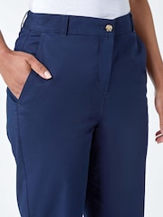 Roman Blue Cotton Blend Stretch Chino Trousers - Image 5 of 5