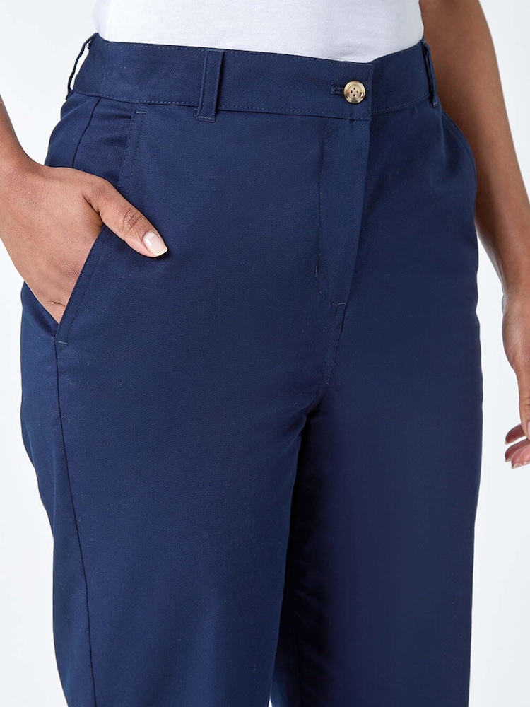 Roman Blue Cotton Blend Stretch Chino Trousers - Image 5 of 5