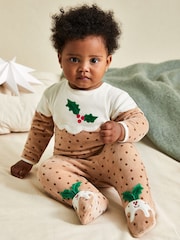 JoJo Maman Bébé Brown Christmas Pudding All-In-One Set - Image 1 of 7