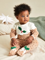 JoJo Maman Bébé Brown Christmas Pudding All-In-One Set - Image 2 of 7