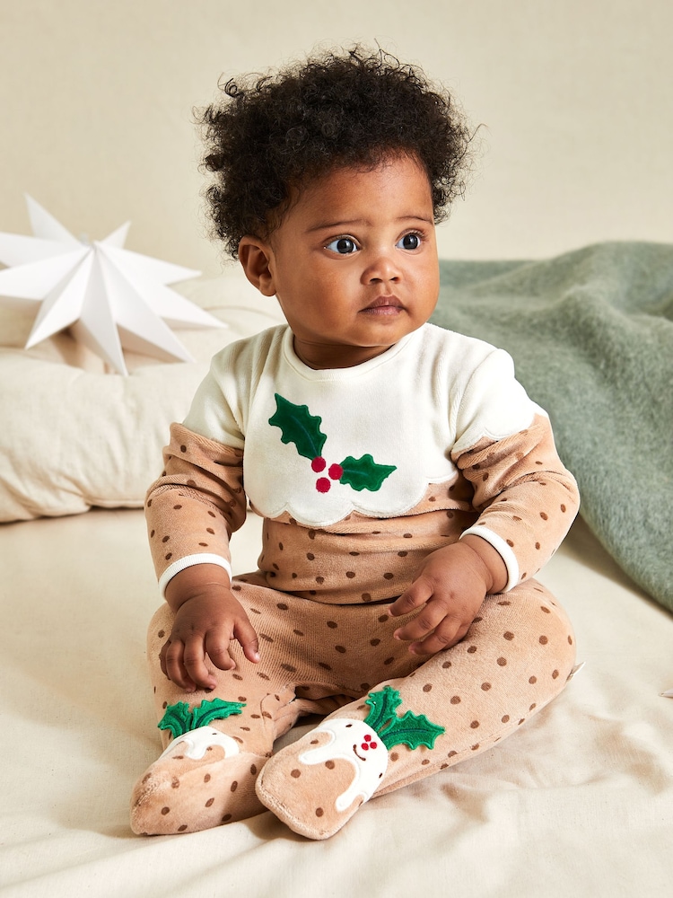 JoJo Maman Bébé Brown Christmas Pudding All-In-One Set - Image 2 of 7