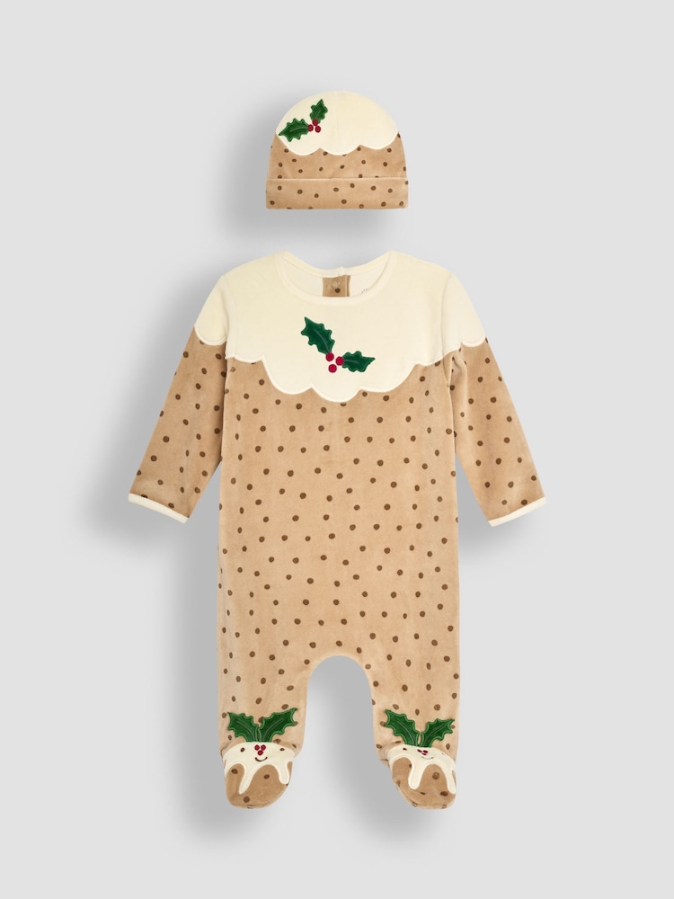 JoJo Maman Bébé Brown Christmas Pudding All-In-One Set - Image 3 of 7