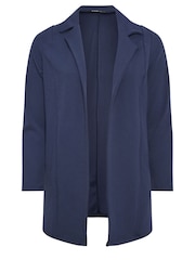 Yours Curve Navy Blue Longline Blazer - Image 6 of 6