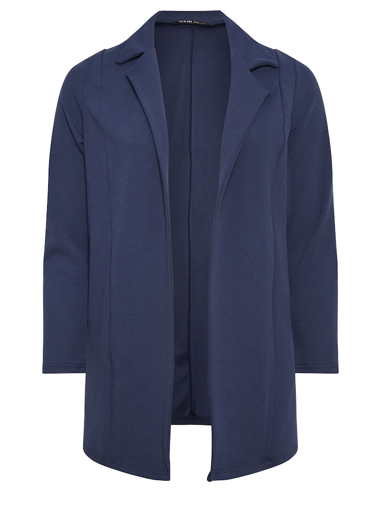 Yours Curve Navy Blue Longline Blazer - Image 6 of 6