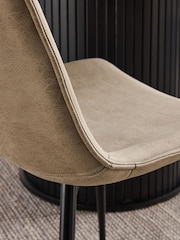 Set of 2 Monza Faux Leather Mink Sawyer Dining Chairs - Image 2 of 8