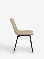 Set of 2 Monza Faux Leather Mink Sawyer Dining Chairs - Image 6 of 8