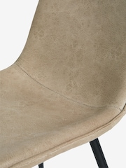 Set of 2 Monza Faux Leather Mink Sawyer Dining Chairs - Image 8 of 8
