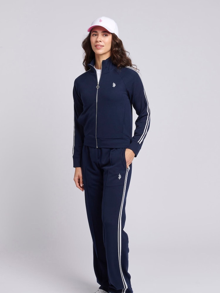 U.S. Polo Assn. Womens Stripe Trim Flare Joggers - Image 4 of 8