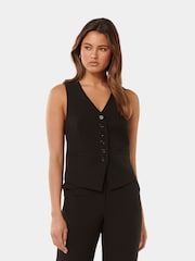 Forever New Black Pure Linen Dana Waistcoat - Image 1 of 5