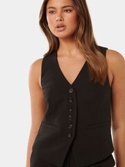 Forever New Black Pure Linen Dana Waistcoat - Image 2 of 5
