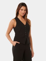 Forever New Black Pure Linen Dana Waistcoat - Image 3 of 5