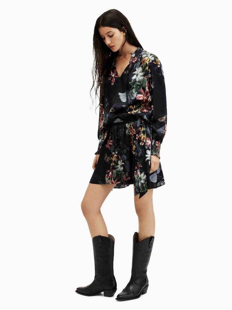 AllSaints Black Maria Sanibel Skirt - Image 1 of 5