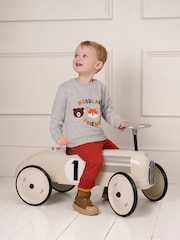 JoJo Maman Bébé Grey Marl Woodland Friends Appliqué Sweatshirt - Image 1 of 5