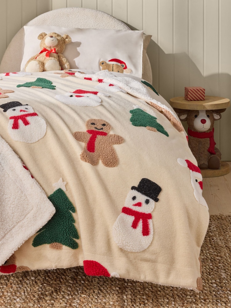 Natural Christmas Character Super Soft Borg Throw Blanket - Image 1 of 9