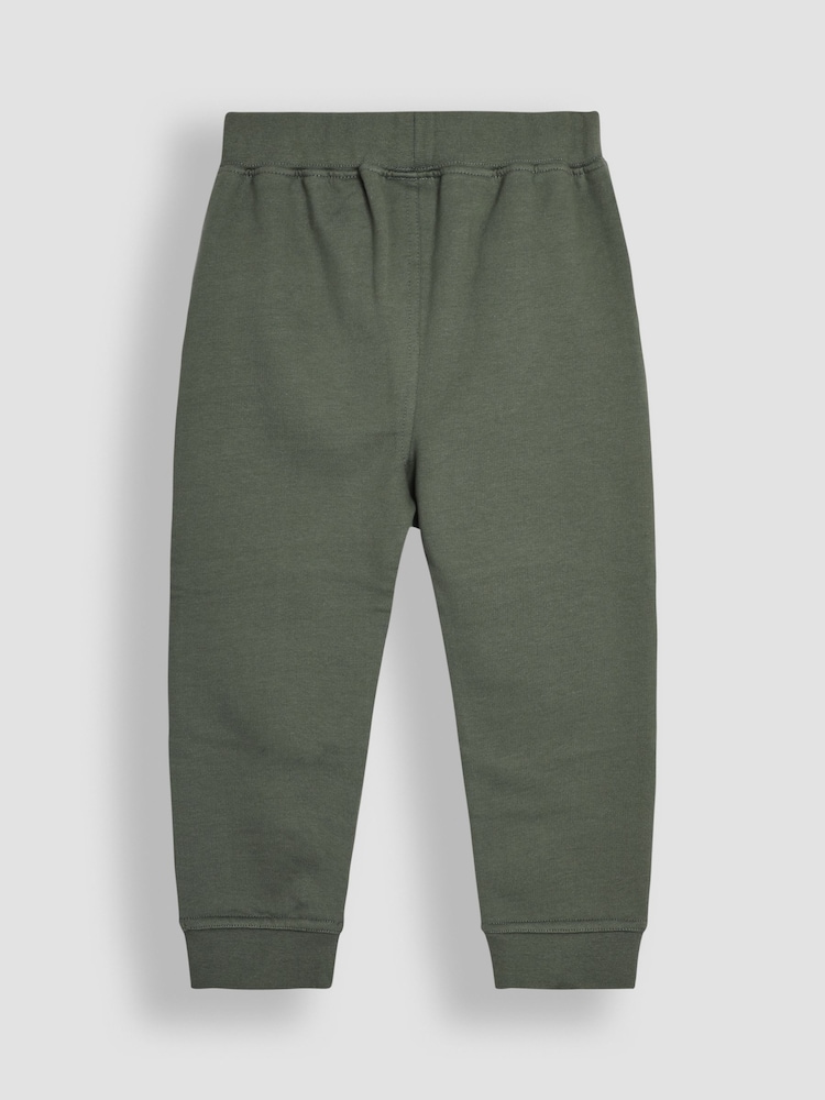 Khaki/Grün mit Traktor - Jojo Maman Bébé Jogginghose mit appliziertem Knie und Haustier in der Tasche - Bild 2 von 4