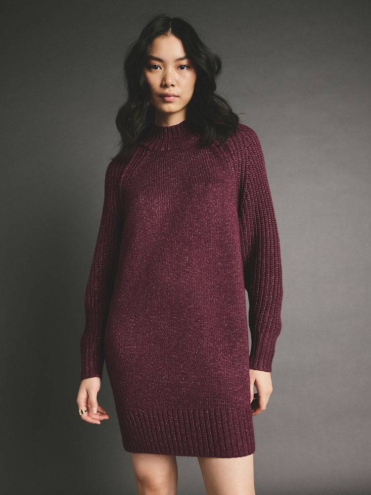 princess polly baby blue dress Styli burgundy Burgundy Knit Midi Sweater Dress for Women main image 1